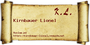 Kirnbauer Lionel névjegykártya